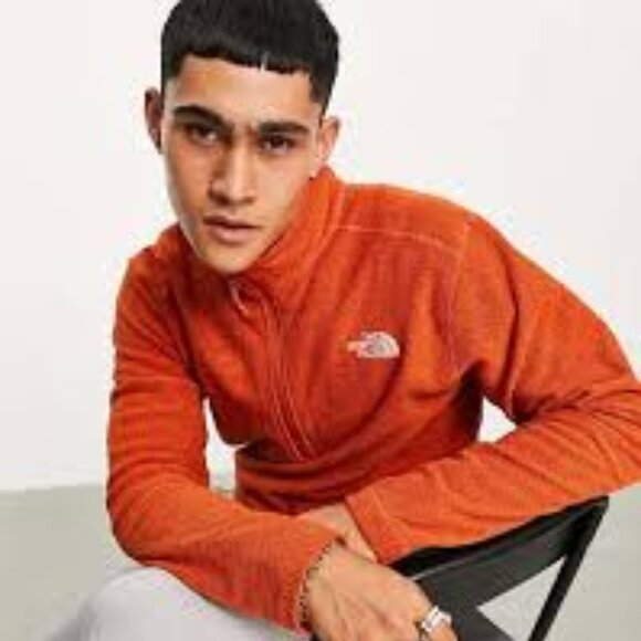 Jackets & Blazers - The North Face Rusted Orange Quarter Zip Fleece Sweater Boys Jacket Size XL